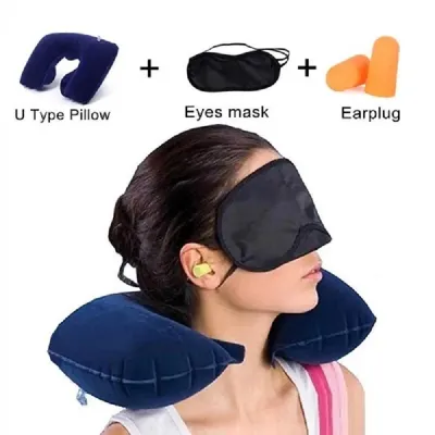 Comfortable Fabric Train Bus Car Travel Pillow Kit 